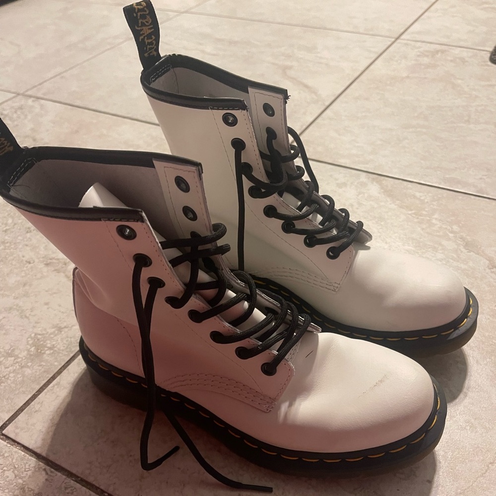 Women’s white Dr.Martens boots